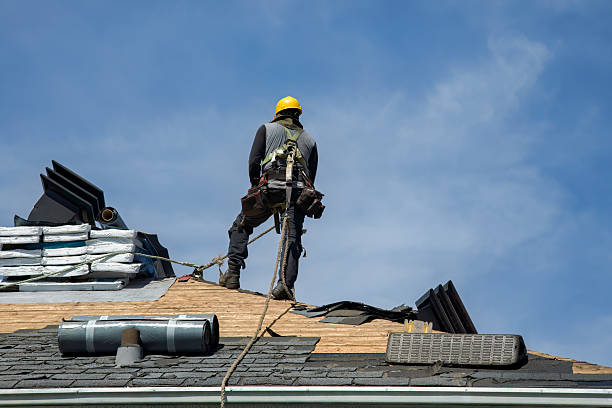 Professional Gutter Installation technician working in North Norwich, NY